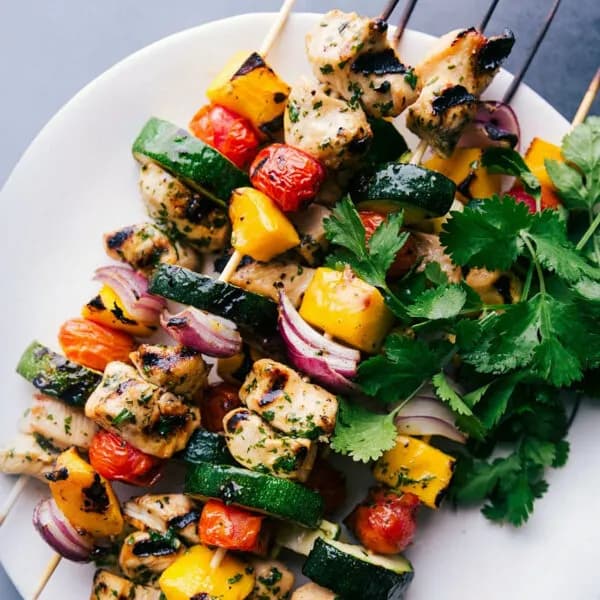 Chicken Kebab Spinach and Avocado