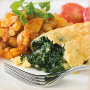 Omelette and Spinach Combo